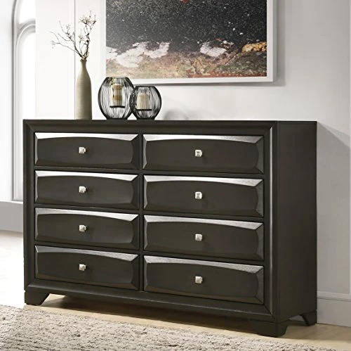 Oakland Wood Bedroom Set With Queen Bed, Dresser, Mirror, 2 Nightstands, Antique Gray 8 Oakland Wood Bedroom Set With Queen Bed, Dresser, Mirror, 2 Nightstands, Antique Gray - Image 6