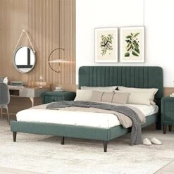 Luxury Upholstered Velvet Bed Set- Full Bed, Bed Storge Bench And 2 Nightstands/Platform Bed Frame With Headboard/Easy Assembly, Green 29 Luxury Upholstered Velvet Bed Set- Full Bed, Bed Storge Bench And 2 Nightstands/Platform Bed Frame With Headboard/Easy Assembly, Green -Delta Children Shop 51cpyWmo0rL. AC