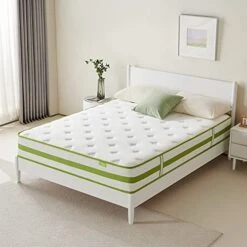 Twin Mattress 10 Inch, Hybrid Mattress With Cooling Gel Memory Foam And Pocket Spring, Organic Cotton Fabric Cover, Mattress In A Box, Medium Firm Feel, 39"*75"*10", Twin