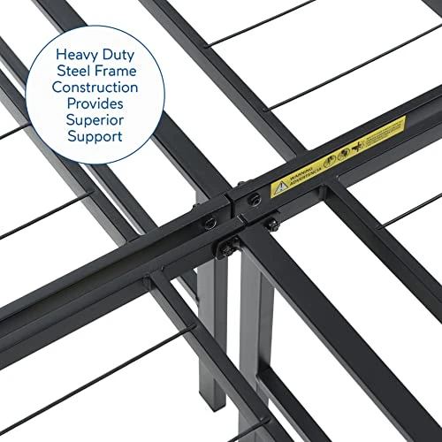Hercules Black Heavy Duty Metal 14-Inch Platform Mattress Foundation Bed Frame - Queen 6 Hercules Black Heavy Duty Metal 14-Inch Platform Mattress Foundation Bed Frame - Queen - Image 4