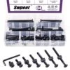 Swpeet 84Pcs Black M6 × 20/30/40/50/60/70/80mm Crib Hardware Screws Kit, Hex Socket Head Cap Crib Baby Bed Bolt And Barrel Nuts With 1 X Allen Wrench Perfect For Furniture, Cots, Crib Screws 2 Swpeet 84Pcs Black M6 × 20/30/40/50/60/70/80mm Crib Hardware Screws Kit, Hex Socket Head Cap Crib Baby Bed Bolt And Barrel Nuts With 1 X Allen Wrench Perfect For Furniture, Cots, Crib Screws -Delta Children Shop 51dsYPcGfgL