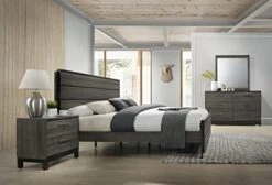 Ioana Antique Grey Finish Wood Bed Room Set, King Size Bed, Dresser, Mirror, Night Stand -Delta Children Shop 51fwwXIMiEL. AC 1