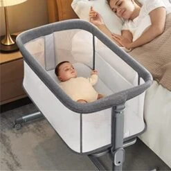 BUBAVAN Bassinet, Bedside Bassinet For Baby, Portable Bedside Sleeper, Co Sleeper Bassinet With Wheels, Baby Bed Sleeper, Breathable Mesh Design, Quick Fold With Mosquito Net & Storage Bag -Delta Children Shop 51g0Ww nG8L. AC