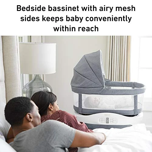 Graco Sense2Snooze Bassinet With Cry Detection Technology | Baby Bassinet Detects And Responds To Baby's Cries To Help Soothe Back To Sleep, Ellison , 19 D X 26 W X 41 H Inch (Pack Of 1) 5 Graco Sense2Snooze Bassinet With Cry Detection Technology | Baby Bassinet Detects And Responds To Baby's Cries To Help Soothe Back To Sleep, Ellison , 19 D X 26 W X 41 H Inch (Pack Of 1) - Image 3