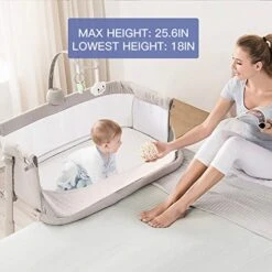 RONBEI Baby Bassinet, Bedside Sleeper Cribs,Baby Bed To Bed, Adjustable, Portable For Newborn, Infant/Baby Boy/Baby Girl 13 RONBEI Baby Bassinet, Bedside Sleeper Cribs,Baby Bed To Bed, Adjustable, Portable For Newborn, Infant/Baby Boy/Baby Girl -Delta Children Shop 51hrGEsjhqL