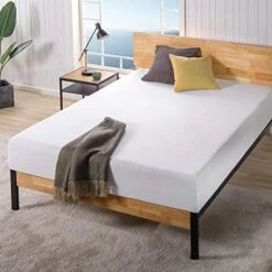 Trisha 7 Inch Platforma Bed Frame With Headboard/Mattress Foundation/Box Spring Optional/Wood Slat Support, Queen & Ultima 10"; Comfort Memory Foam Mattress, Queen -Delta Children Shop 51jBaXYfYsL