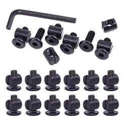 Swpeet 51Pcs Black M6 × 15mm Crib Hardware Screws, Hex Socket Head Cap Crib Baby Bed Bolt And Barrel Nuts With 1 X Allen Wrench Perfect For Furniture, Cots, Crib Screws (M6x15mm)