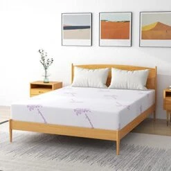 Full Size Mattress In A Box, 10 Inch Bed Mattresses Made In USA With Knit Cover, Cooling Gel Green Tea Memory Foam, Medium Firm