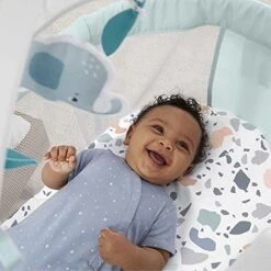 Fisher-Price Baby Bedside Sleeper Soothing Motions Bassinet With Lights Music Vibrations & Overhead Mobile, Pacific Pebble -Delta Children Shop 51jmsc86ZZS