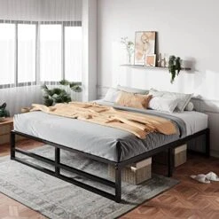 14'' Metal Platform Queen Bed Frame With Strong Steel Slats Support/Sufficient Storage Space/Mattress Foundation/No Box Spring Needed/Easy Assembly 21 14'' Metal Platform Queen Bed Frame With Strong Steel Slats Support/Sufficient Storage Space/Mattress Foundation/No Box Spring Needed/Easy Assembly -Delta Children Shop 51jqXDHbKL. AC