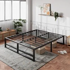 14'' Metal Platform Queen Bed Frame With Strong Steel Slats Support/Sufficient Storage Space/Mattress Foundation/No Box Spring Needed/Easy Assembly 14 14'' Metal Platform Queen Bed Frame With Strong Steel Slats Support/Sufficient Storage Space/Mattress Foundation/No Box Spring Needed/Easy Assembly -Delta Children Shop 51k04kvRUZL