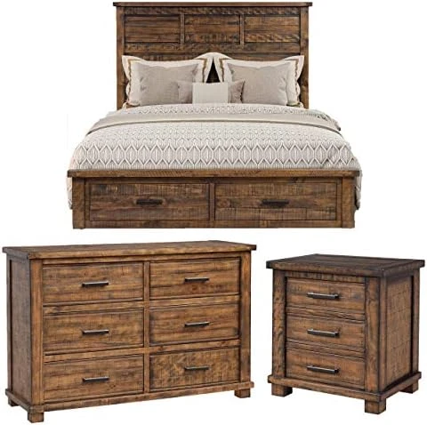 Farmhouse 6-Piece Bedroom Furniture Sets, Wood Queen Bedroom Furniture Set Include Solid Pine Wood Storage Bed, 2 Nightstands, 6-Drawer Dresser And 5-Drawer Chest And Mirror 11 Farmhouse 6-Piece Bedroom Furniture Sets, Wood Queen Bedroom Furniture Set Include Solid Pine Wood Storage Bed, 2 Nightstands, 6-Drawer Dresser And 5-Drawer Chest And Mirror - Image 9