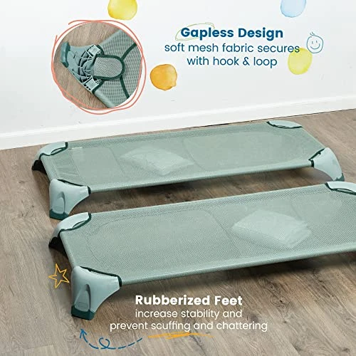 ECR4Kids Stackable Cozy Cot With Storage, Classroom Furniture, Sage, 6-Pack 7 ECR4Kids Stackable Cozy Cot With Storage, Classroom Furniture, Sage, 6-Pack - Image 5