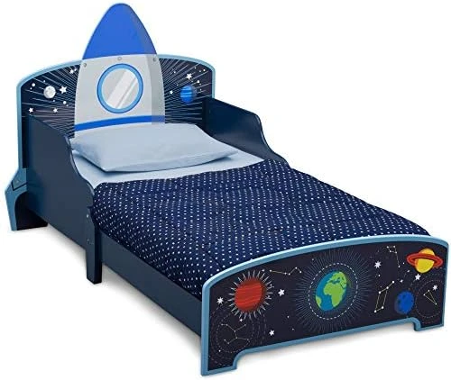 Delta Children Space Adventures Rocket Ship Wood Toddler Bed - Greenguard Gold Certified, Blue 7 Delta Children Space Adventures Rocket Ship Wood Toddler Bed - Greenguard Gold Certified, Blue - Image 5