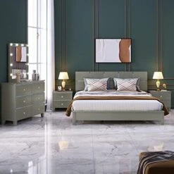 Champagne Silver 3 Pieces Bedroom Furniture Set Size, Dresser, Night Stand, Easy Assemble, Queen Bed+2 NightstandS -Delta Children Shop 51mJELJ3tfL. AC 3