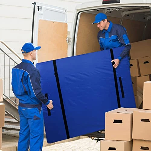 Queen Mattress Bag For Storage Moving Protector, Waterproof Reusable Mattress Cover With Heavy Duty 8 Handles Water Resistant Zipper Closure And 2 Adjustable Straps, Bright Blue 9 Queen Mattress Bag For Storage Moving Protector, Waterproof Reusable Mattress Cover With Heavy Duty 8 Handles Water Resistant Zipper Closure And 2 Adjustable Straps, Bright Blue - Image 7