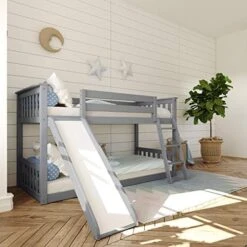 W Bunk Bed, Twin-Over-Twin Wood Bed Frame For Kids, White -Delta Children Shop 51muKTUb0ML. AC