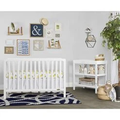 Nursery Essentials Bundle Of Dream On Me Ridgefield 5-in-1 Convertible Crib, Dream On Me Ridgefield Changing-Table, With A Dream On Me Honeycomb Orthopedic Firm Fiber Standard Crib Mattress