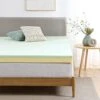 INUS 4 Inch Green Tea Memory Foam Mattress Topper / Pressure-Relieving Layers / CertiPUR-US Certified, Short Queen
