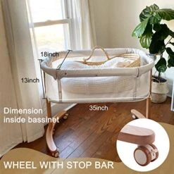Little Dove Baby Bassinet Bedside Sleeper With Wheels Storage Basket Canopy 3 Hanging Toys Newborn Cosleeping Cribs For Infant Wooden Crib Adjustable Boy Girl Multi-Functional Bedside Sleeper -Delta Children Shop 51oUM1O1trL
