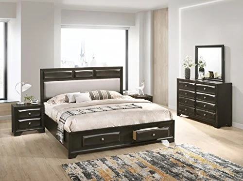 Oakland Wood Bedroom Set With Queen Bed, Dresser, Mirror, 2 Nightstands, Antique Gray 3 Oakland Wood Bedroom Set With Queen Bed, Dresser, Mirror, 2 Nightstands, Antique Gray