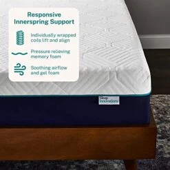 Hudson Hybrid 12 Inch Cooling Gel Memory Foam And Innerspring Mattress With Cool Touch Quilted Cover, King Size, Bed In A Box, Medium Support