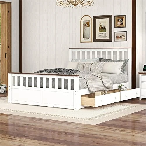 Bedroom Furniture Sets, 3 Pieces Country Gray With Oak Top Bedroom Sets, Full Platform Bed, Nightstand And Dresser, Gray 16 Bedroom Furniture Sets, 3 Pieces Country Gray With Oak Top Bedroom Sets, Full Platform Bed, Nightstand And Dresser, Gray - Image 14