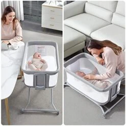 RONBEI Baby Bassinet, Bedside Bassinet For Baby Easy Folding And Storage Bassinets For Newborn/Infants Portable Travel Lightweight Bassinet -Delta Children Shop 51qNbB1Uv3L