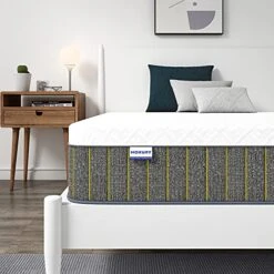 Queen Mattress, 10 Inch Hybrid Mattress Queen Size, Memory Foam & Individually Wrapped Pocket Coils Innerspring Mattress In A Box, Pressure Relief & Cooler Sleeping