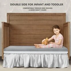 Dream On Me 2 In 1 Infant Crib And Toddler Bed Mattress | Greenguard Gold And JPMA Certified Crib Mattress | Copper-Infused Toddler Layer | Removable Zipper Cover | Pure Zen White And Grey -Delta Children Shop 51rBKddpJaL
