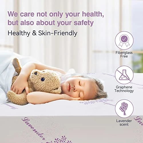 8 Inch Twin Memory Foam Mattress,Cooling Lavender Mattress In A Box,Medium-Firm Mattress Made In USA,Pressure Relief & Temperature Regulation,Fiberglass-Free,CertiPUR-US Certified 5 8 Inch Twin Memory Foam Mattress,Cooling Lavender Mattress In A Box,Medium-Firm Mattress Made In USA,Pressure Relief & Temperature Regulation,Fiberglass-Free,CertiPUR-US Certified - Image 3