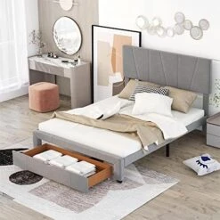 4-Pieces Bedroom Funiture Set With Storage Bench, Full Upholstered Bed, 2 Nightstands And Bench Ottoman End Of Bed -Delta Children Shop 51txomzcuCL. AC