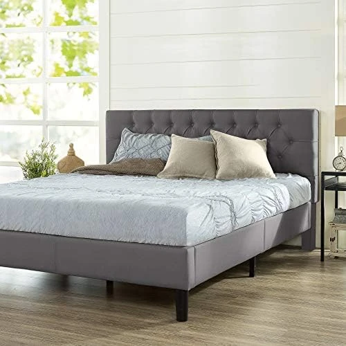 - Misty - Upholstered Platform Bed Frame/Mattress Foundation - Queen & 12 Inch Green Tea Memory Foam Mattress/CertiPUR-US Certified/Bed-in-a-Box/Pressure Relieving, Queen, Taupe 10 - Misty - Upholstered Platform Bed Frame/Mattress Foundation - Queen & 12 Inch Green Tea Memory Foam Mattress/CertiPUR-US Certified/Bed-in-a-Box/Pressure Relieving, Queen, Taupe - Image 8
