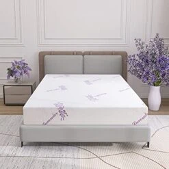  8 Inch Twin Memory Foam Mattress,Cooling Lavender Mattress In A Box,Medium-Firm Mattress Made In USA,Pressure Relief & Temperature Regulation,Fiberglass-Free,CertiPUR-US Certified