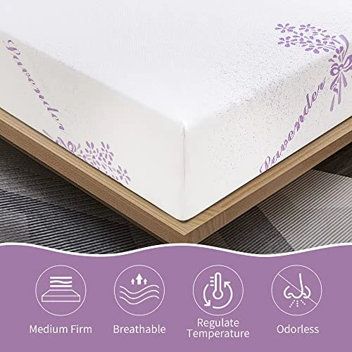 8 Inch Twin Memory Foam Mattress,Cooling Lavender Mattress In A Box,Medium-Firm Mattress Made In USA,Pressure Relief & Temperature Regulation,Fiberglass-Free,CertiPUR-US Certified 6 8 Inch Twin Memory Foam Mattress,Cooling Lavender Mattress In A Box,Medium-Firm Mattress Made In USA,Pressure Relief & Temperature Regulation,Fiberglass-Free,CertiPUR-US Certified - Image 4