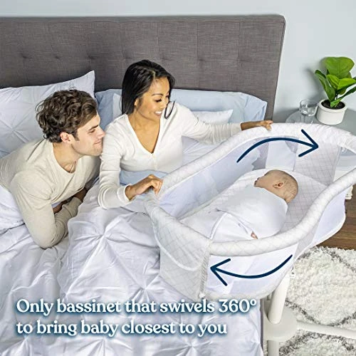 HALO BassiNest Swivel Sleeper, Baby Bassinet, Essentia Series, Nautical Net (Retired) 4 HALO BassiNest Swivel Sleeper, Baby Bassinet, Essentia Series, Nautical Net (Retired) - Image 2