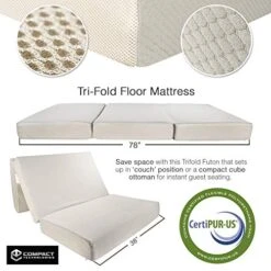 Portable Mattress - Folding Memory Foam Guest Fold Up Bed W/Case | Tri-Fold (6 Inch) Travel Away Floor, Futon & Camp Cot Topper For Fast Trifold Foldable (Fold-Up & Fold-Out) Sleep Comfort (Twin) 13 Portable Mattress - Folding Memory Foam Guest Fold Up Bed W/Case | Tri-Fold (6 Inch) Travel Away Floor, Futon & Camp Cot Topper For Fast Trifold Foldable (Fold-Up & Fold-Out) Sleep Comfort (Twin) -Delta Children Shop 51wPI5p9vUL