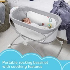Fisher-Price Baby Crib Soothing View Vibe Bassinet Portable Cradle With Music Vibrations And Slim Fold For Travel, Hearthstone 10 Fisher-Price Baby Crib Soothing View Vibe Bassinet Portable Cradle With Music Vibrations And Slim Fold For Travel, Hearthstone -Delta Children Shop 51wcNPp07HS