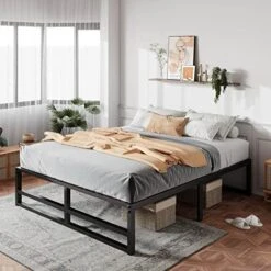 14'' Metal Platform Queen Bed Frame With Strong Steel Slats Support/Sufficient Storage Space/Mattress Foundation/No Box Spring Needed/Easy Assembly 20 14'' Metal Platform Queen Bed Frame With Strong Steel Slats Support/Sufficient Storage Space/Mattress Foundation/No Box Spring Needed/Easy Assembly -Delta Children Shop 51wytxwxtDL. AC 1