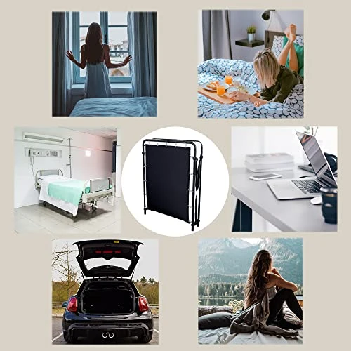 Rollaway Guest Bed Cot Fold Out Bed - Portable Folding Bed Frame With Thick Memory Foam Mattress For Spare Bedroom & Office White+Hanging Storage Bag(L) 7 Rollaway Guest Bed Cot Fold Out Bed - Portable Folding Bed Frame With Thick Memory Foam Mattress For Spare Bedroom & Office White+Hanging Storage Bag(L) - Image 5