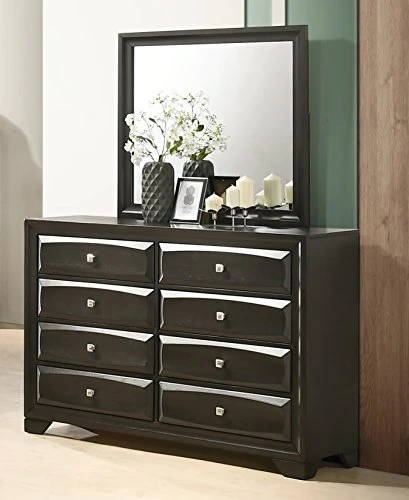 Oakland Wood Bedroom Set With Queen Bed, Dresser, Mirror, 2 Nightstands, Antique Gray 7 Oakland Wood Bedroom Set With Queen Bed, Dresser, Mirror, 2 Nightstands, Antique Gray - Image 5