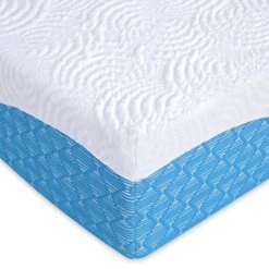 12 Inch Multi-Layered I-Gel Infused Memory Foam Mattress | White/Blue | Queen -Delta Children Shop 51yewhDyzFL