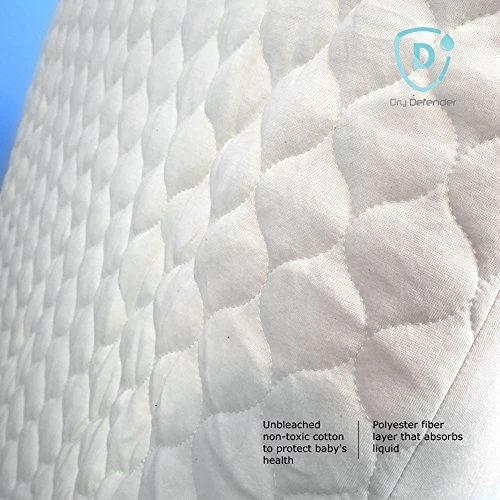 Organic Cotton Waterproof Fitted Crib Pad - Natural Baby Crib Mattress Cover & Protector - Unbleached, Non-Toxic & Hypoallergenic (28" X 52" X 7") 6 Organic Cotton Waterproof Fitted Crib Pad - Natural Baby Crib Mattress Cover & Protector - Unbleached, Non-Toxic & Hypoallergenic (28" X 52" X 7") - Image 4