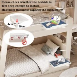 Bedroom Bedside Rack, Bunk Bed Bedside Storage Rack，Removable Bedside Tray, With USB Charge Ports +Night Light + Leather And Cupholder， Suitable For Bedroom/bunk Bed College Dorm Room Essentials. -Delta Children Shop 615Lt7WkPrL