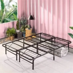 INUS SmartBase Tool-Free Assembly Mattress Foundation / 14 Inch Metal Platform Bed Frame / No Box Spring Needed / Sturdy Steel / Underbed Storage, Queen -Delta Children Shop 61Mz6pbgPTL