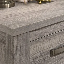 Contemporary Weathered Gray Wood Bedroom Set, King Panel Bed, Dresser, Mirror, Two Nightstands -Delta Children Shop 61PMUeXv1KL