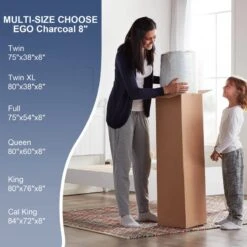 Twin Mattress 8 Inch Memory Foam Mattress, Bamboo Charcoal Gel Memory Foam Mattress In A Box, Foam Bed Mattress Medium Firm, Full Size Mattress,USA -Delta Children Shop 61ouvRaZAYL