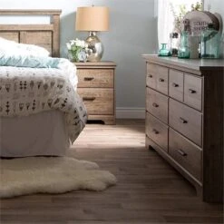 3 Piece Modern Bedroom Furniture Set - 8 Drawer Bedroom Dresser/Small Nightstand With Drawers - Set Of 2 / Distressed Grey Oak -Delta Children Shop 61p8BWhQywL