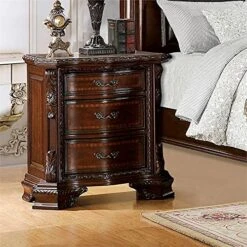 Of America FOA Eckel 2pc Brown Cherry Solid Wood Bedroom Set - King + Nightstand -Delta Children Shop 61sElX4vYJS